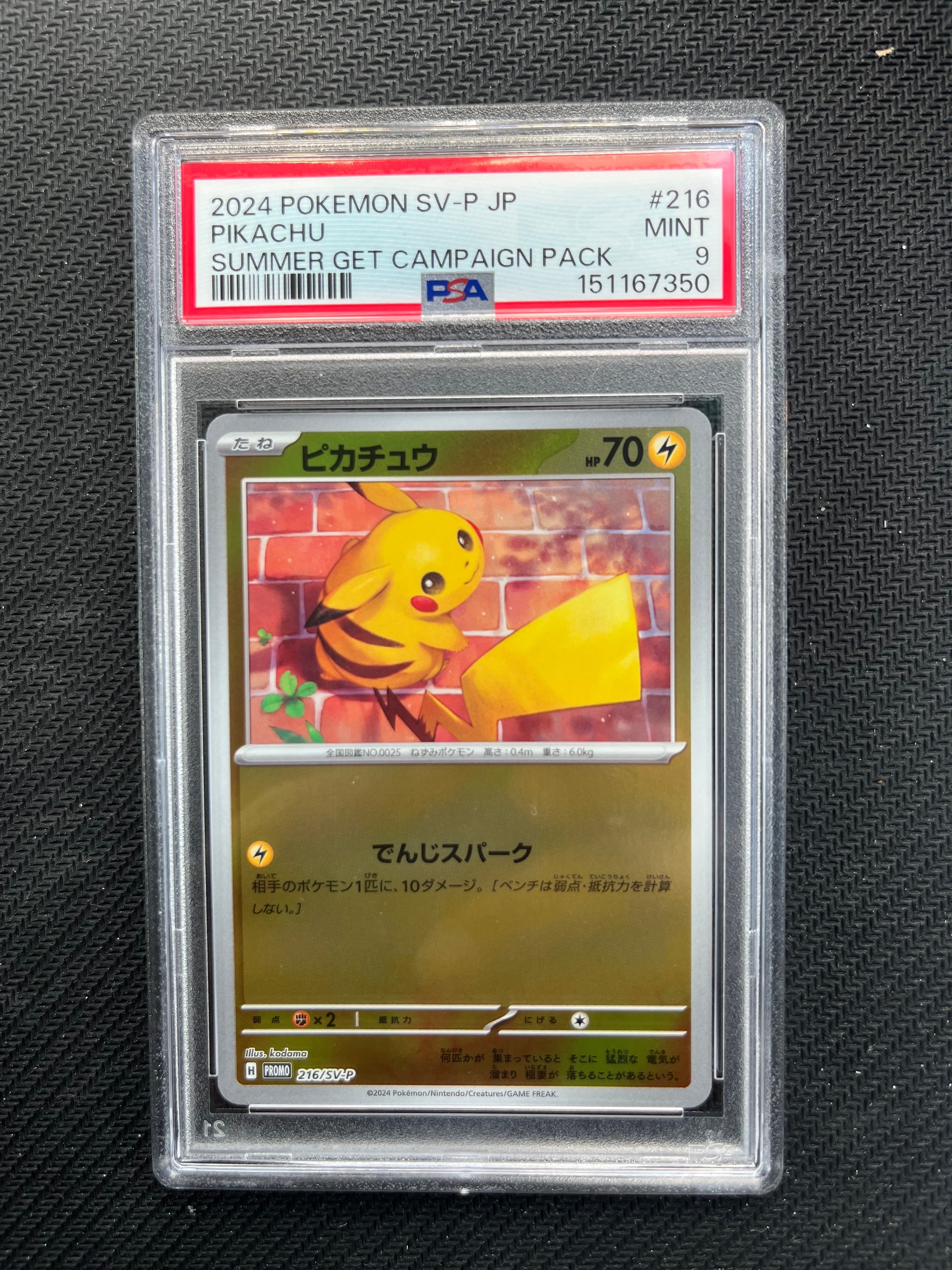 PSA10】ピカチュウ P [SV-P 216](プロモカードパック「ポケカの夏が