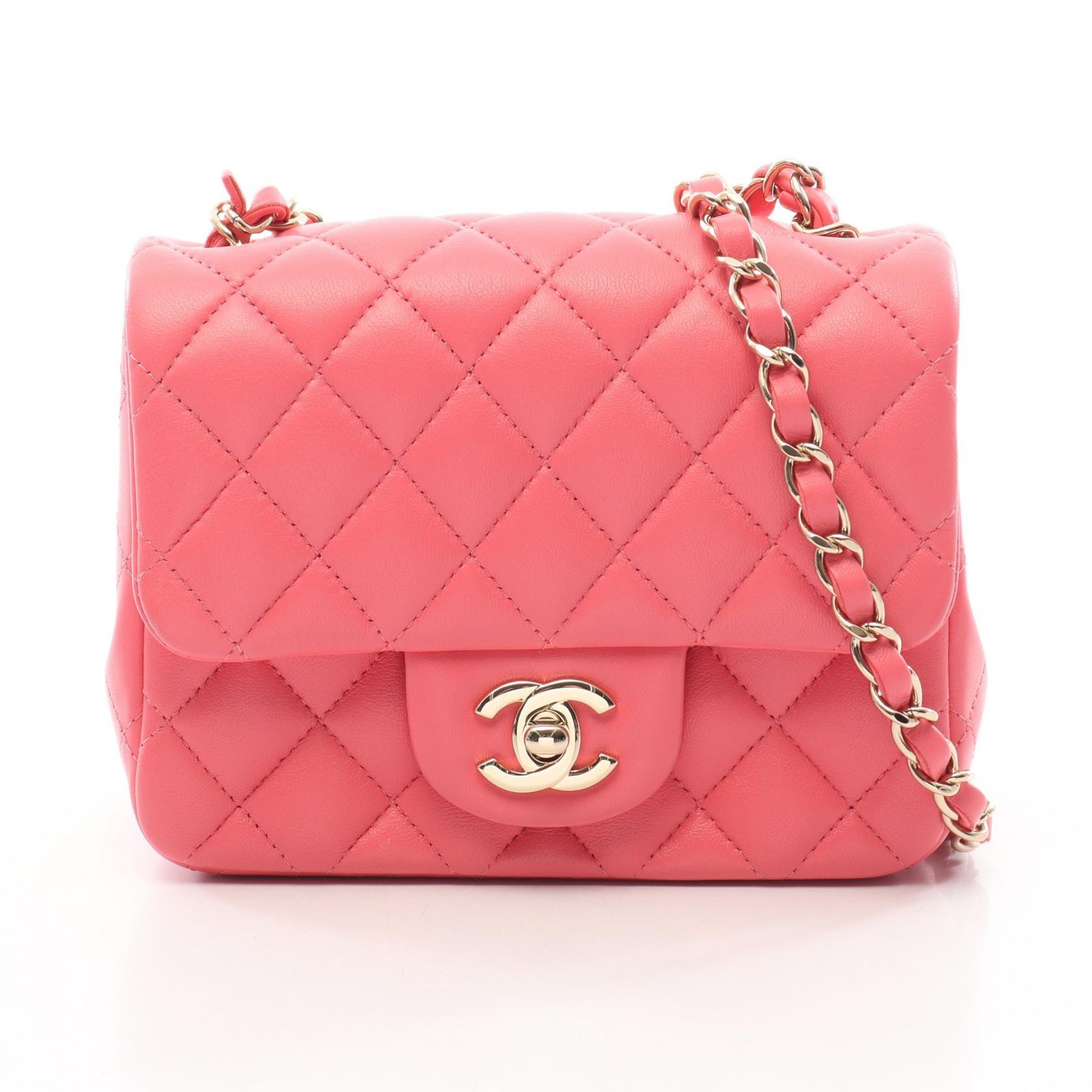 シャネル CHANEL ミニマトラッセ ショルダーバッグ バッグ ラムスキン(羊革) レディース ピンク系 【中古】