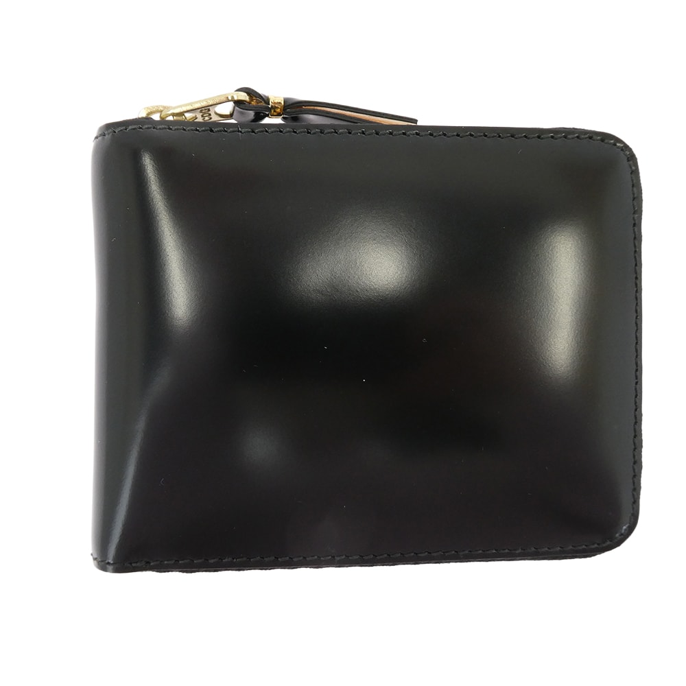 COMME des GARCONS コムデギャルソン ウォレット SA7100MI MIRROR INSIDE ZIP WALLET GOLD ミラーインサイド ファスナー コンパクトウォレット 財布 ブラック系 ゴールド系【極上美品】【中古】