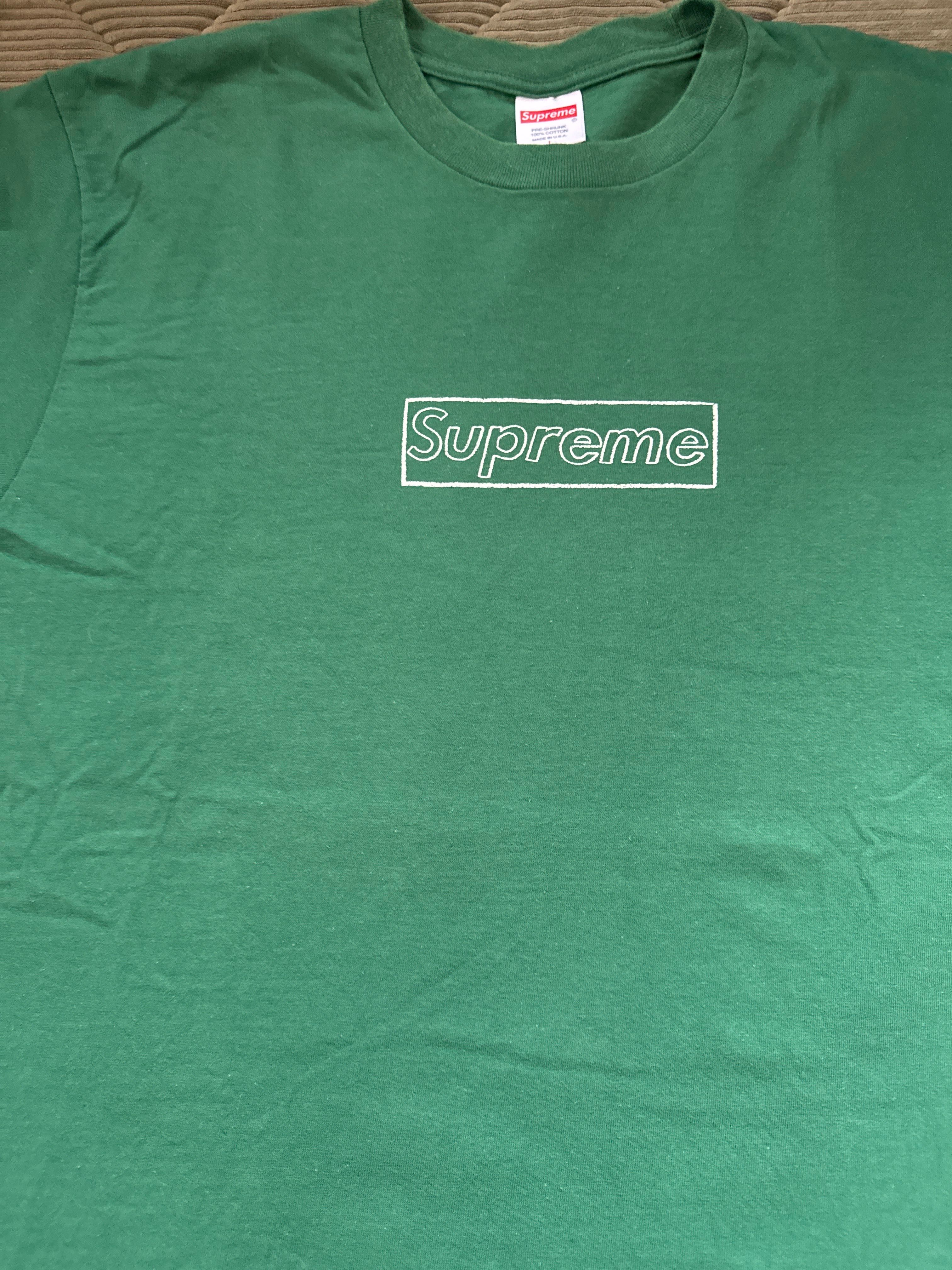 Supreme KAWS Chalk Logo Tee "Light Pine"