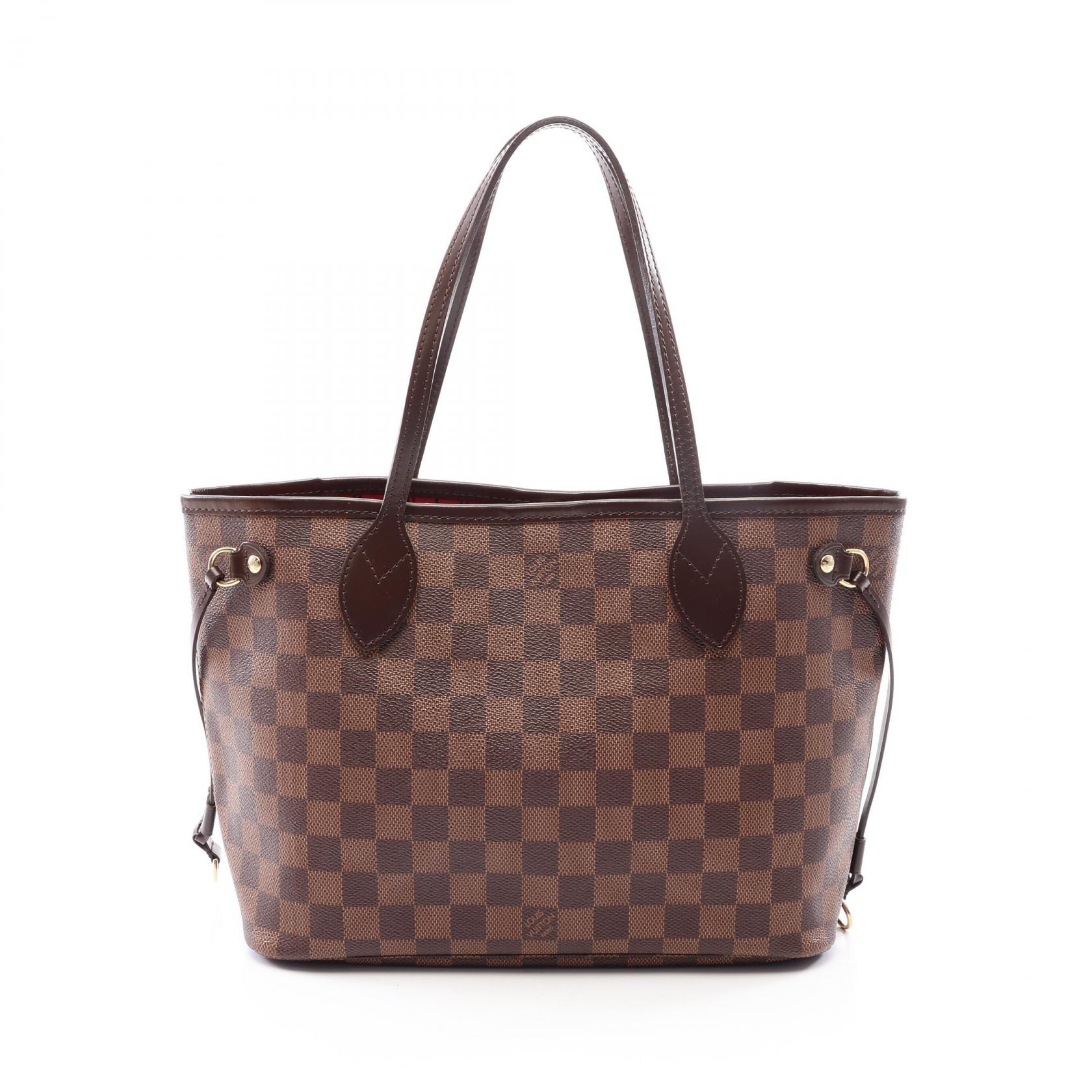 ルイ・ヴィトン LOUIS VUITTON ネヴァーフルPM トートバッグ バッグ PVCコーティングキャンバス レザー ダミエ エベヌ レディース ブラウン系 N51109 【中古】