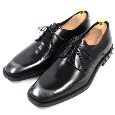 未使用品 ジミーチュウ
レザーシューズ STEFAN ブラック ガンメタリック メンズ 41 192STEFAN.WBM