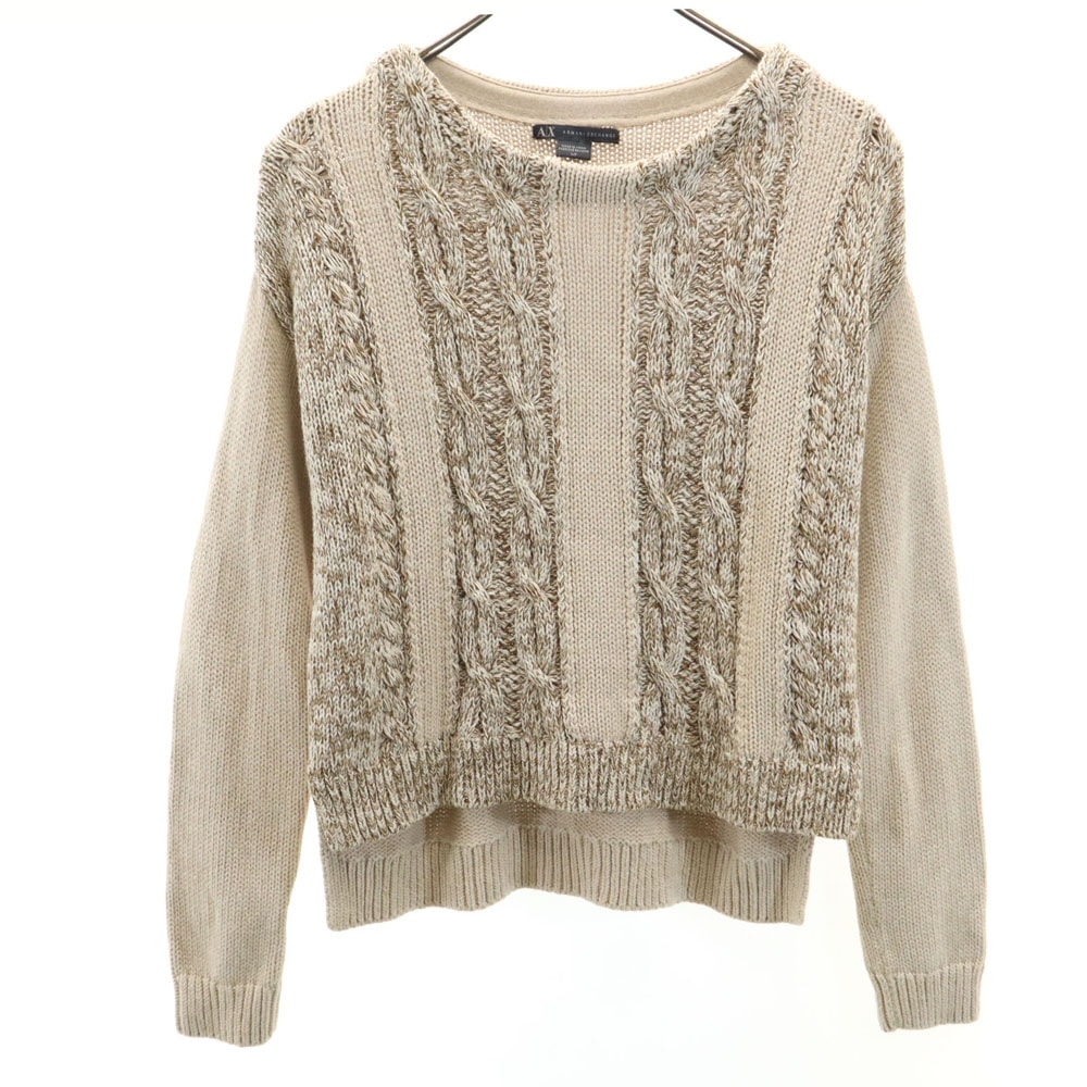 ARMANI EXCHANGE アルマーニエクスチェンジ 長袖 コットンニット セーター S ベージュ系