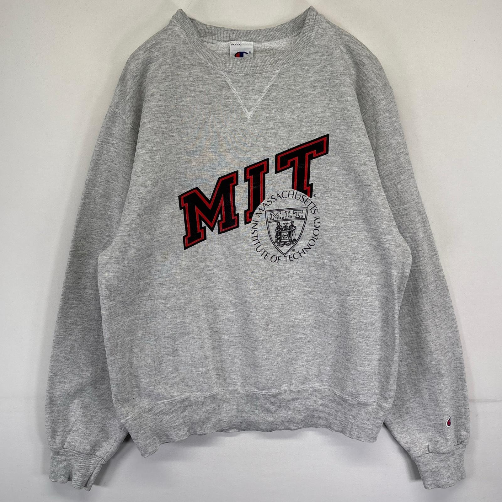 古着 90's/90年代 チャンピオン Champion スウェット トレーナー 前V プルオーバー プリントデザイン M グレー メンズ