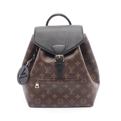 ルイ・ヴィトン LOUIS VUITTON モンスリ NM PM リュックサック バックパック バッグ PVCコーティングキャンバス レザー モノグラム レディース ブラウン系 / ブラック系 M45515 【中古】