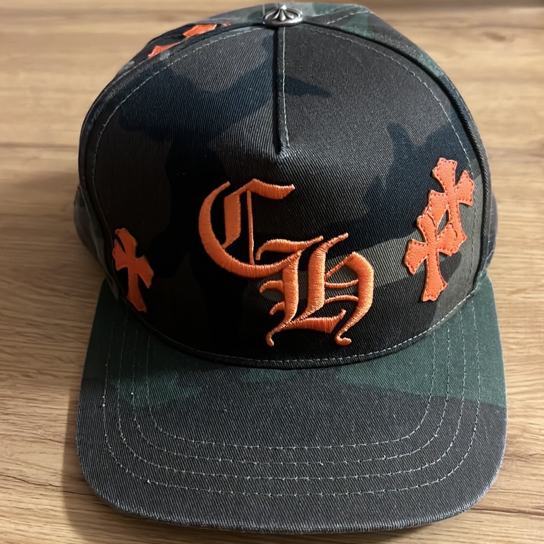 Chrome Hearts CH Hat Cross Patch Baseball Cap "Camo/Orange"