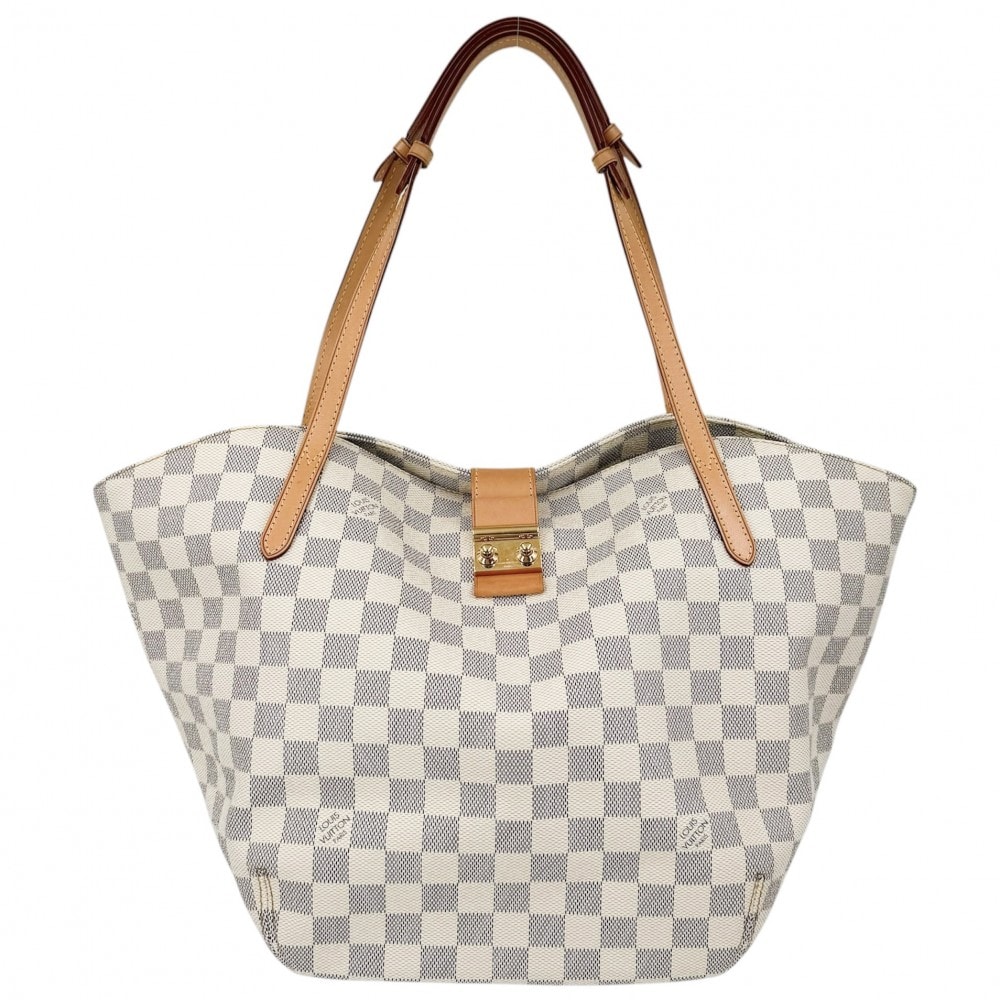 LOUIS VUITTON ルイヴィトン ハンドバッグ トートバッグ ダミエアズール サリナPM N41208    ホワイト 白 ゴールド金具 レディース【中古品】