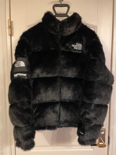 Supreme x The North Face Faux Fur Nuptse Jacket "Black"