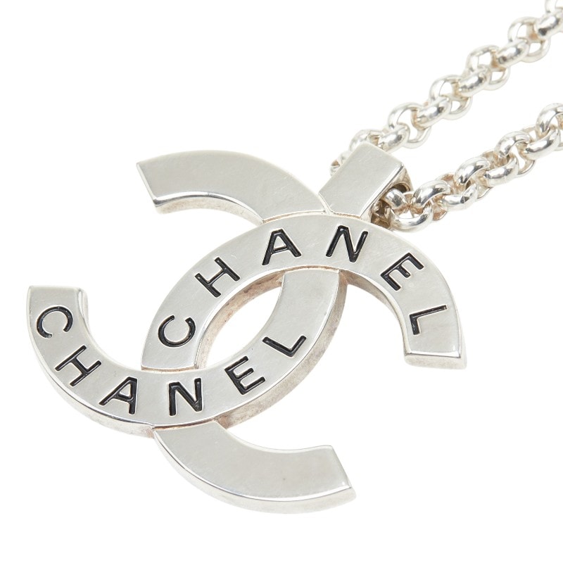 シャネル ヴィンテージ ココマーク ロゴ ネックレス シルバー メタル レディース CHANEL 【中古】