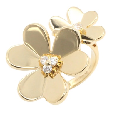 ヴァンクリーフ&アーペル Van Cleef & Arpels フリヴォルリング 2フラワー リング・指輪 ジュエリー K18(イエローゴールド) ダイヤモンド レディース ゴールド系 / クリア系 VCARPJM053 【中古】