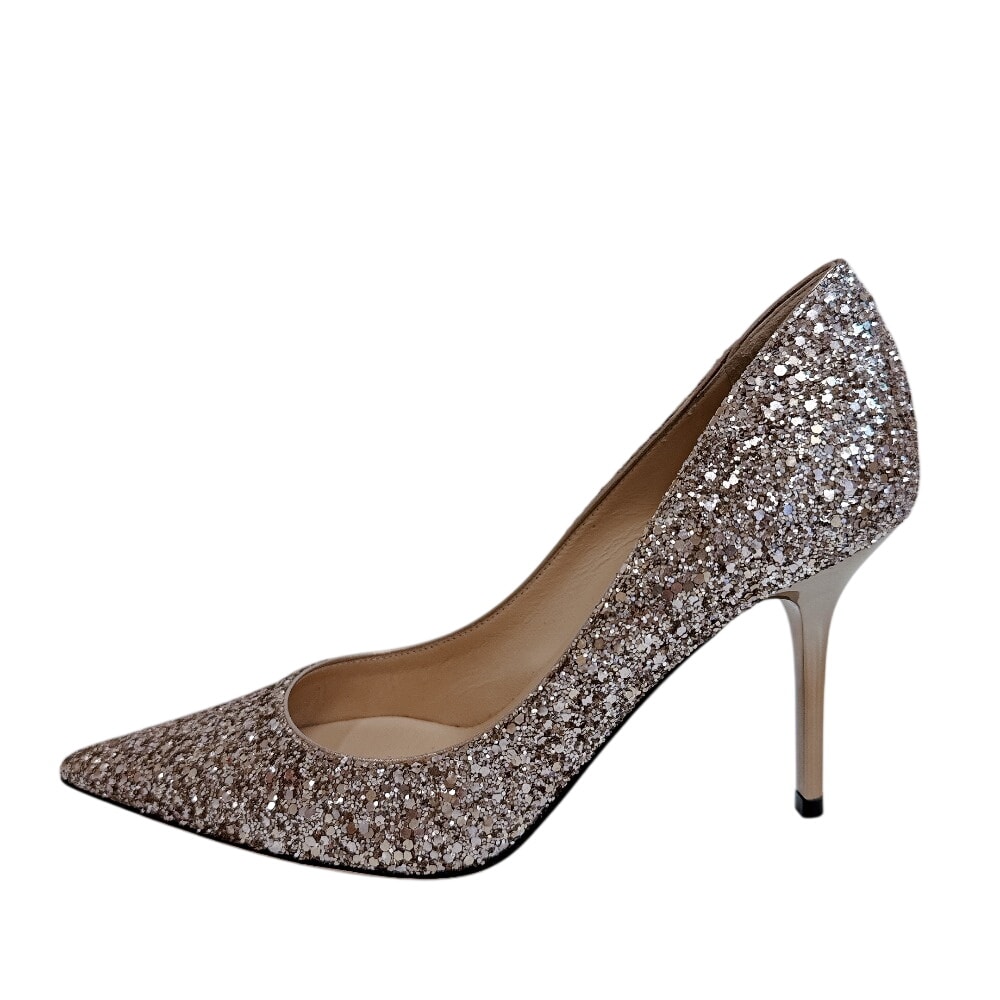 ジミーチュウ JIMMY CHOO パンプス ラメ ブライダルシューズ ベージュ