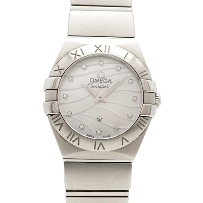 【6wdd0353】オメガ コンステレーション 123.10.24.60.55.003 白文字盤【中古】腕時計 レディース