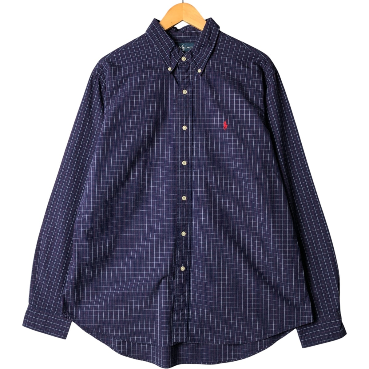 古着 ラルフローレン Ralph Lauren CUSTOM FIT 長袖 ボタンダウンチェックシャツ メンズXL相当/eaa570104