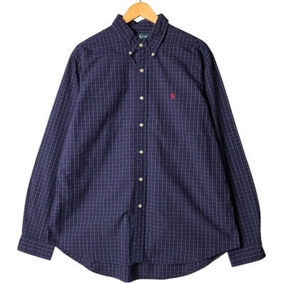 古着 ラルフローレン Ralph Lauren CUSTOM FIT 長袖 ボタンダウンチェックシャツ メンズXL相当/eaa570104