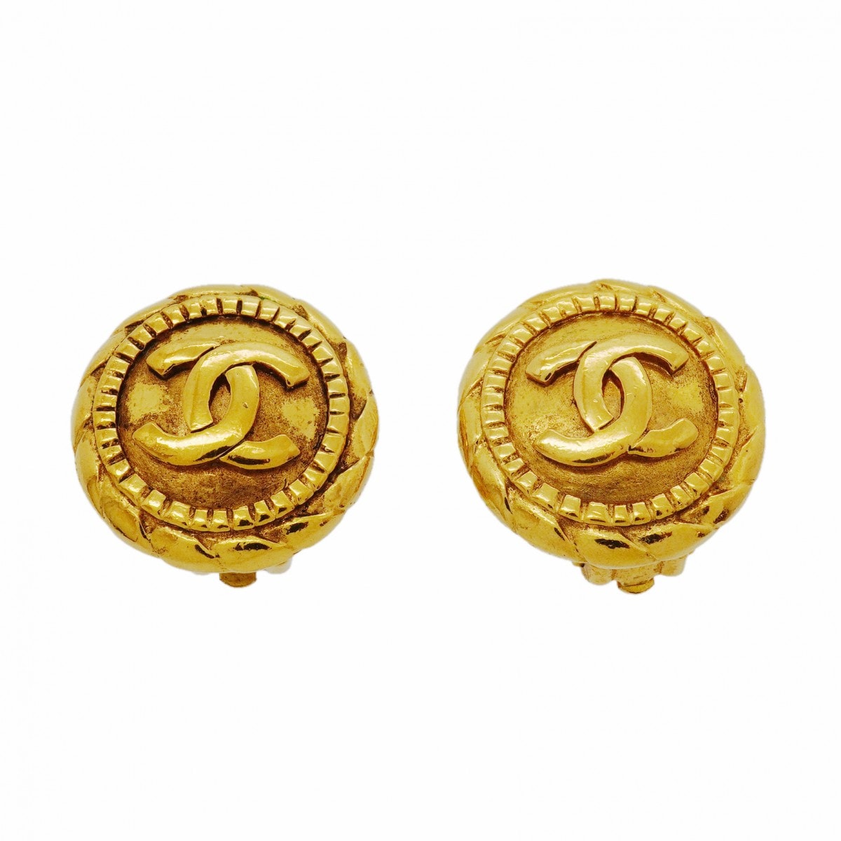 ★SALE【6jgb0454-k】シャネル イヤリング ヴィンテージ ココマーク GPメッキ ゴールド【中古】レディース