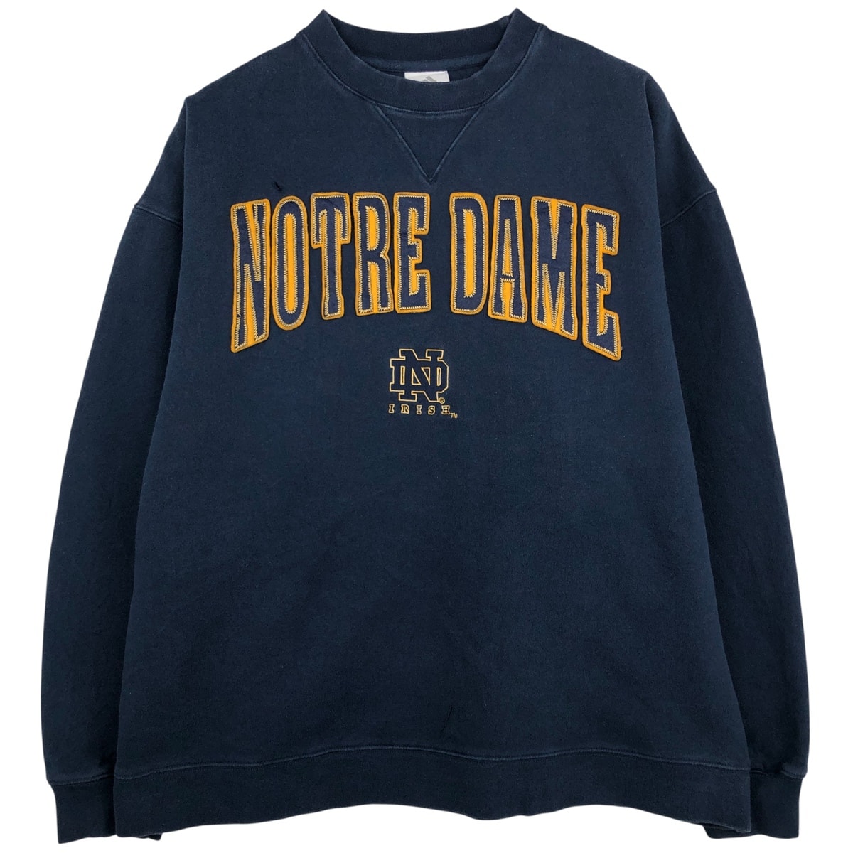 古着 アディダス adidas FIGHTIN' IRISH ノートルダム大学 ファイティングアイリッシュ カレッジスウェットシャツ トレーナー メンズL相当/eaa609330