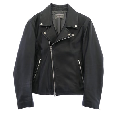 BEAMS ビームス ライダースジャケット QUATTROCCH クアトロッキ シープスキン ラムレザー ダブルライダース ジャケット ブラック系【美品】【中古】