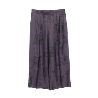 エルメス HERMES EN DESORDRE FINESSE ツイルレーヌ パンツ パープル パンツ 衣料品 ボトムス シルク シルク レディース パープル系 【中古】