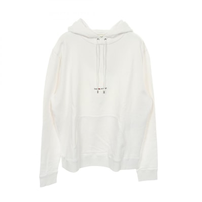 サンローランパリ SAINT LAURENT PARIS ロゴプリント パーカー 衣料品 トップス コットン メンズ レディース ホワイト系 677259 【中古】