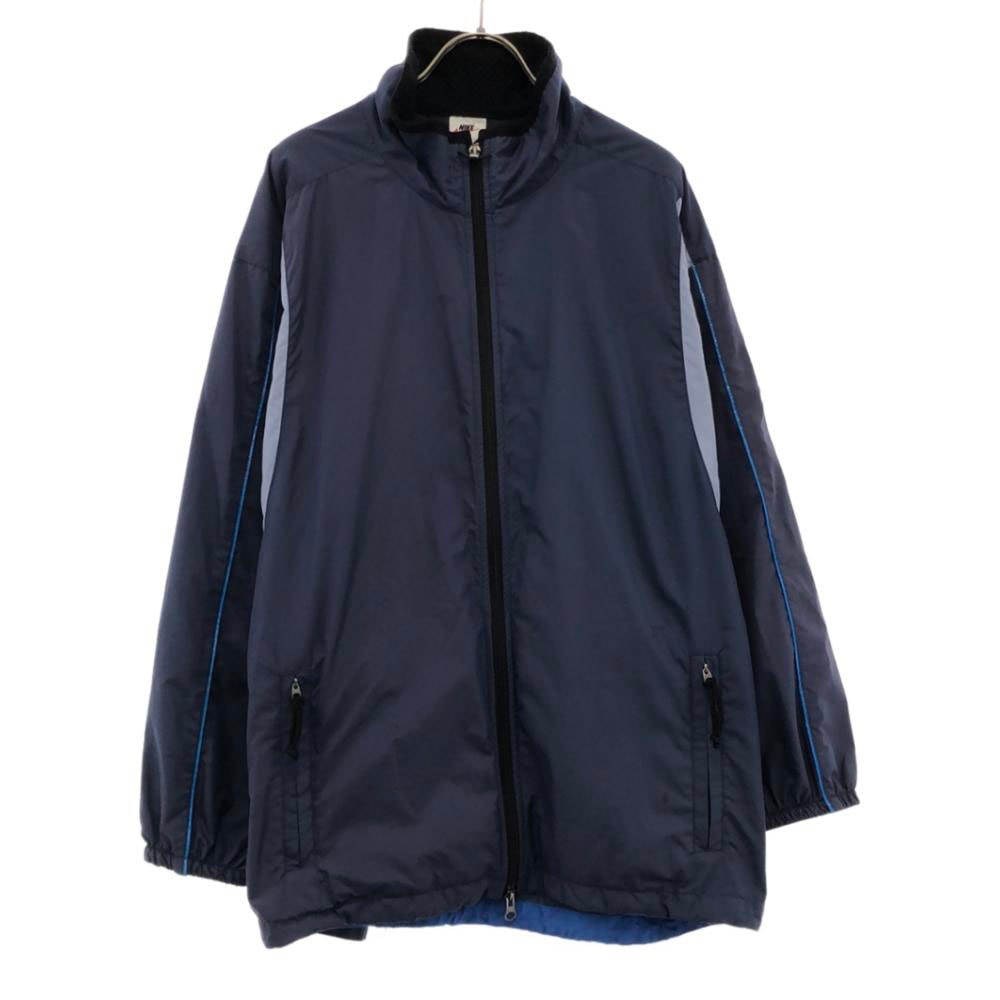 NIKE ナイキ 90s 00s 白タグ オールド 配色 ロゴ刺繍 トレーニングウェア L ネイビー 裏メッシュ ジャケット