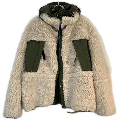 sacai Faux Shearling Blouson "Ecru/Khaki"