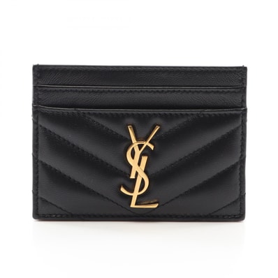 サンローランパリ SAINT LAURENT PARIS YSL モノグラム カードケース アクセサリー レザー レディース ブラック系 AAA441000 【新品】