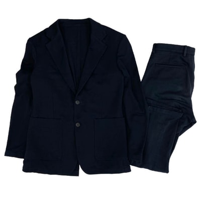 CALVIN KLEIN カルバンクライン セットアップ コットン セットアップ テーラードジャケット テーパードパンツ ダークネイビー系 36 パンツ30【中古】