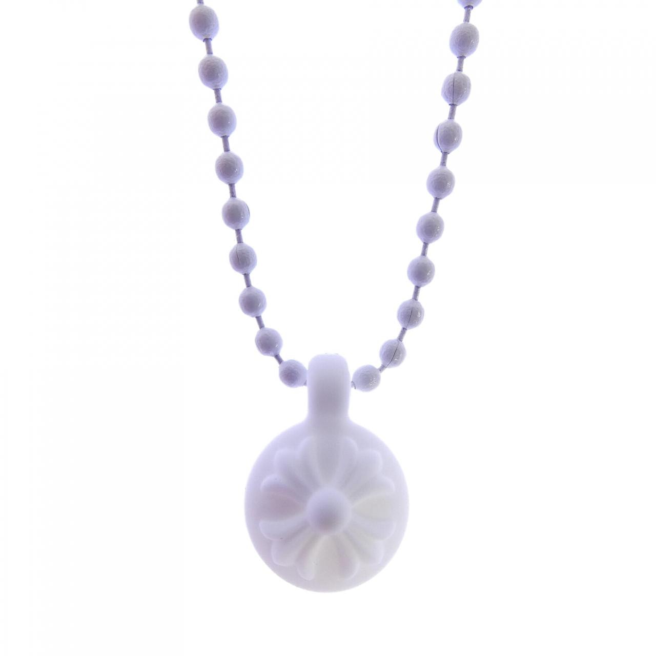 Chrome Hearts Rubber Crossball Silicon Necklace "White"