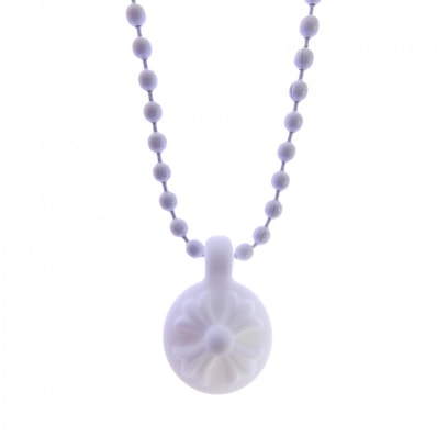 Chrome Hearts Rubber Crossball Silicon Necklace "White"