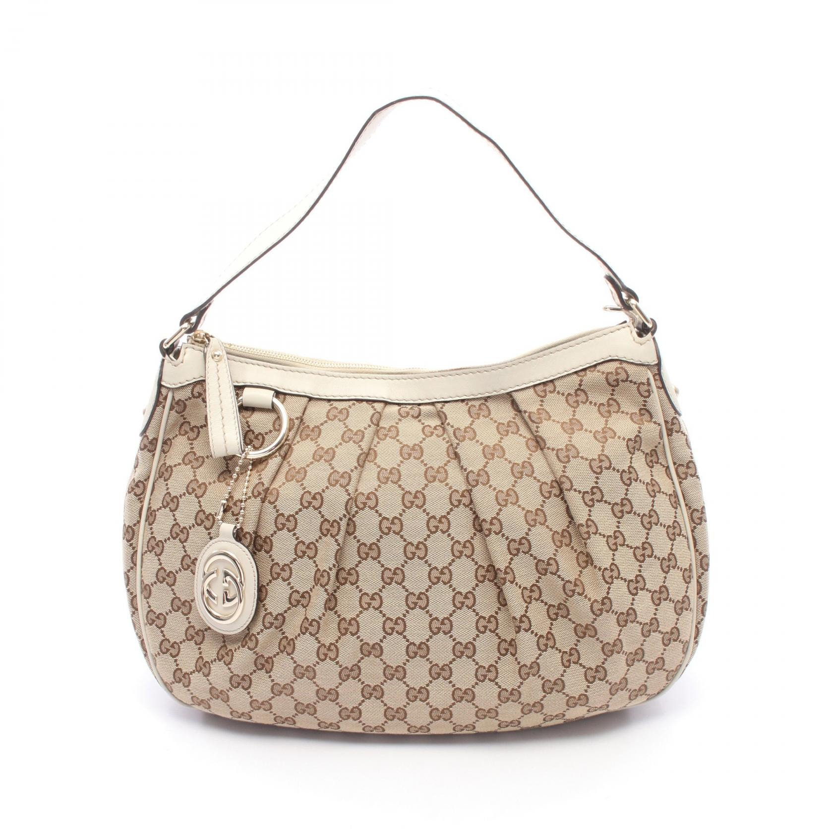 グッチ GUCCI スーキー GGキャンバス ショルダーバッグ バッグ キャンバス レザー レディース ベージュ系 / ブラウン系 / アイボリー系 232955 【中古】