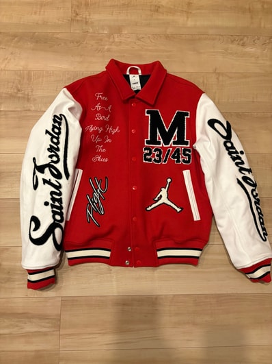 Nike Jordan x SAINT Mxxxxxx M J SM Varsity Jacket "Red/White"