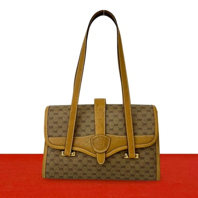 GUCCI グッチ マイクロ GG 柄 PVC レザー トートバッグ ブラウン
66250