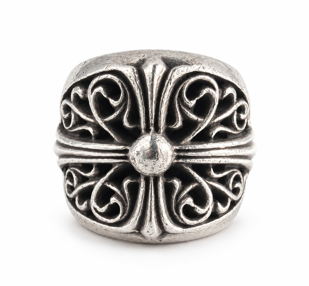 Chrome Hearts Classic Oval Cross Ring "Silver"