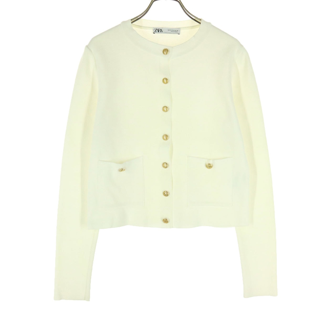 ZARA ザラ 長袖 ニットカーディガン M ホワイト
