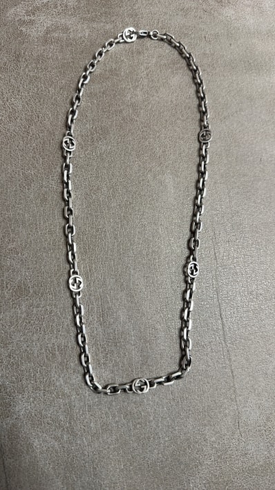 GUCCI Silver Necklace With Interlocking G