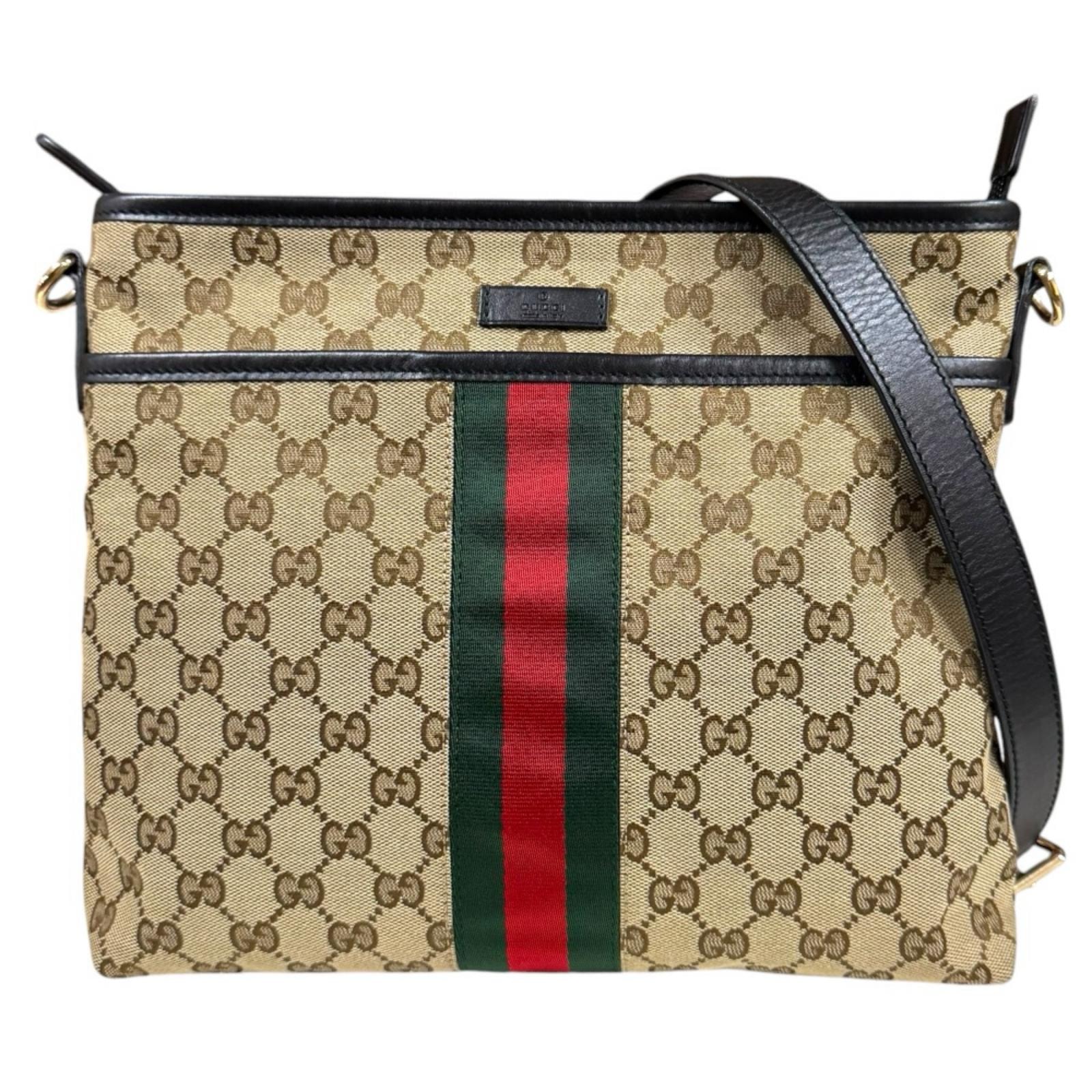 グッチ シェリー ショルダーバッグ GGキャンバス 388926 ブラウン レディース GUCCI  中古