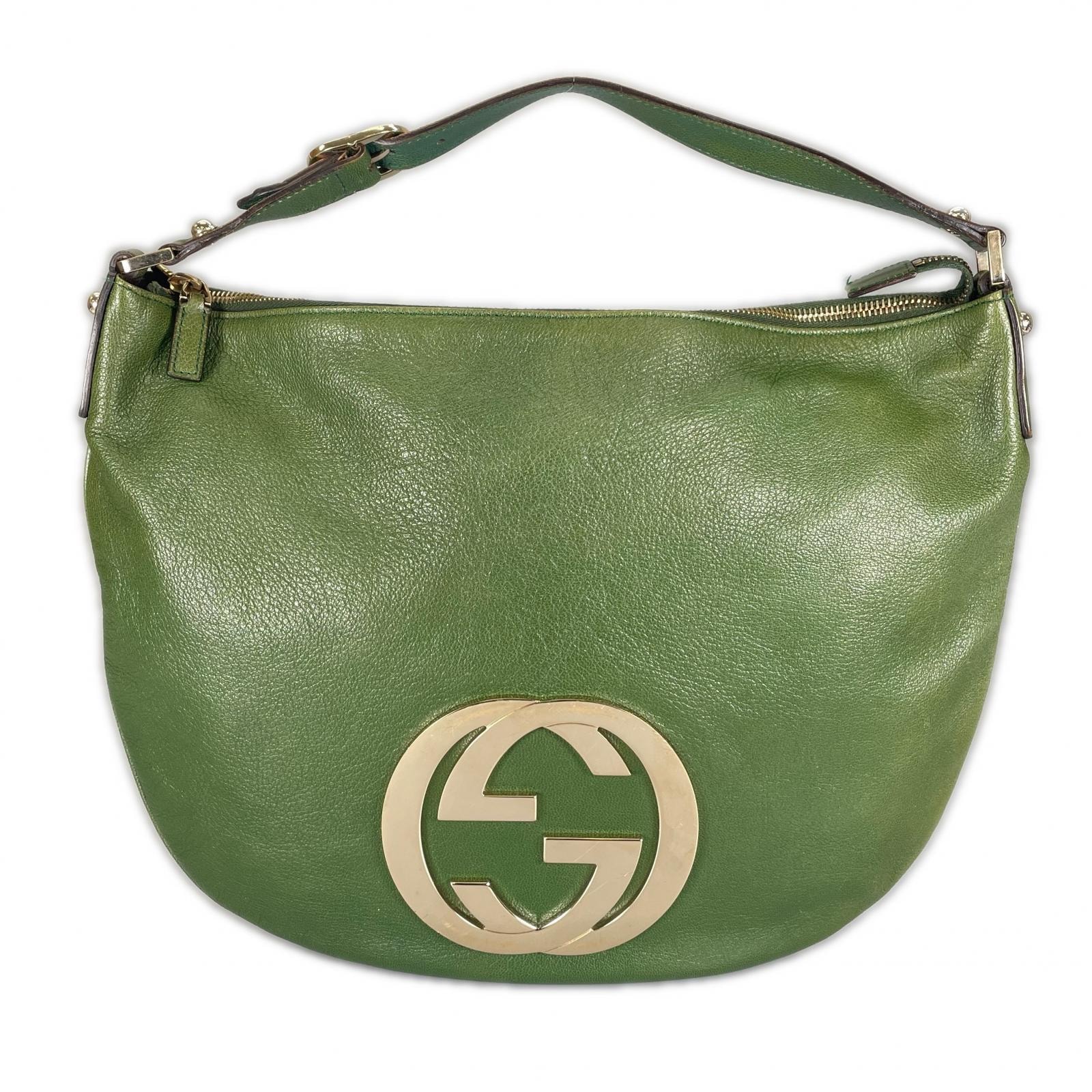 GUCCI グッチ ブロンディ ホーボー 130771 ショルダーバッグ レザー グリーン レディース【中古】