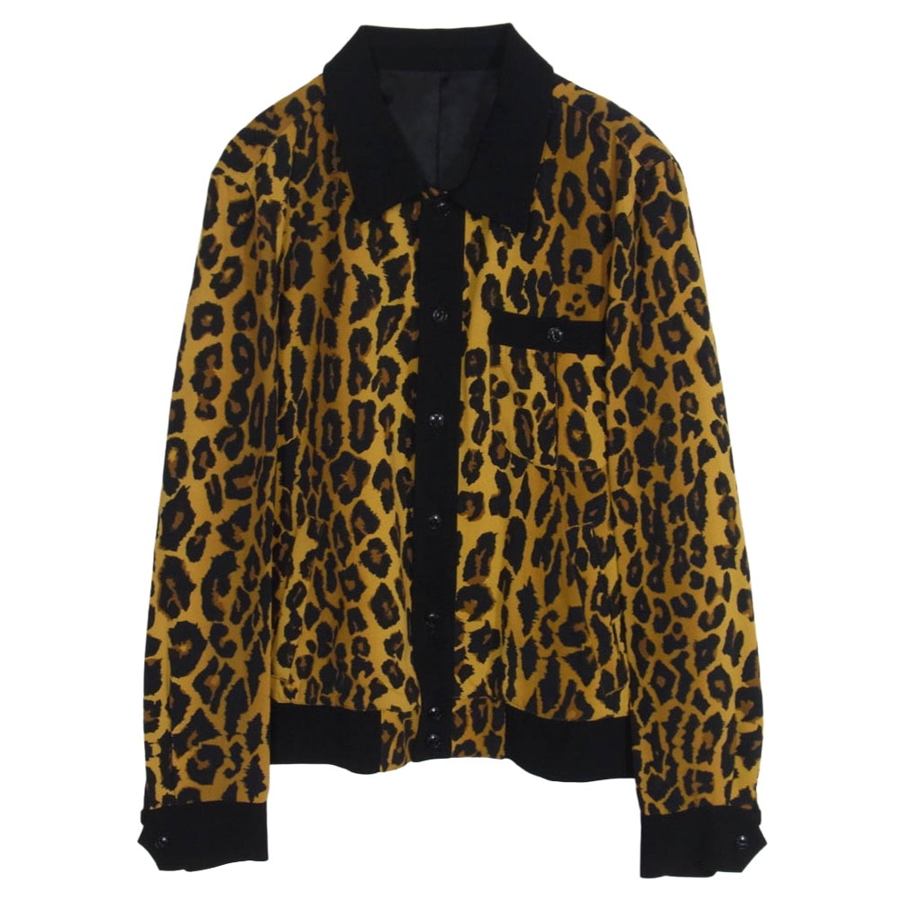 WACKO MARIA ワコマリア レオパード ヒョウ柄 長袖 シャツ ジャケット ライトブラウン系 S【美品】【中古】