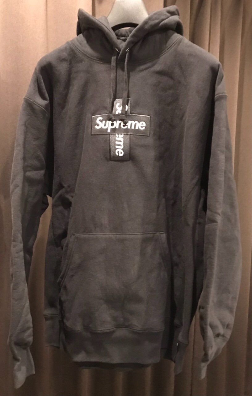 Supreme Cross Box Logo Hooded Sweatshirt "Black"