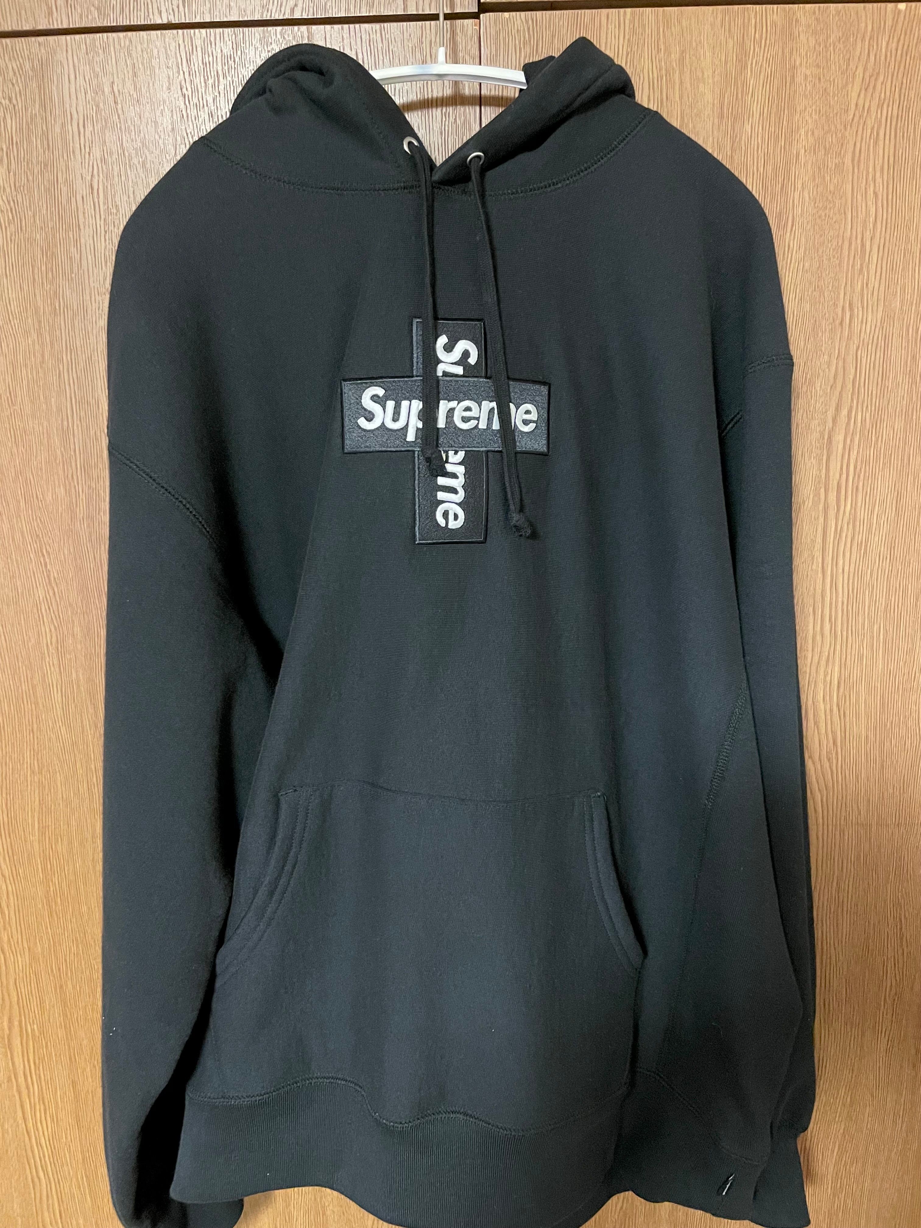 Supreme Cross Box Logo Hooded Sweatshirt "Black"