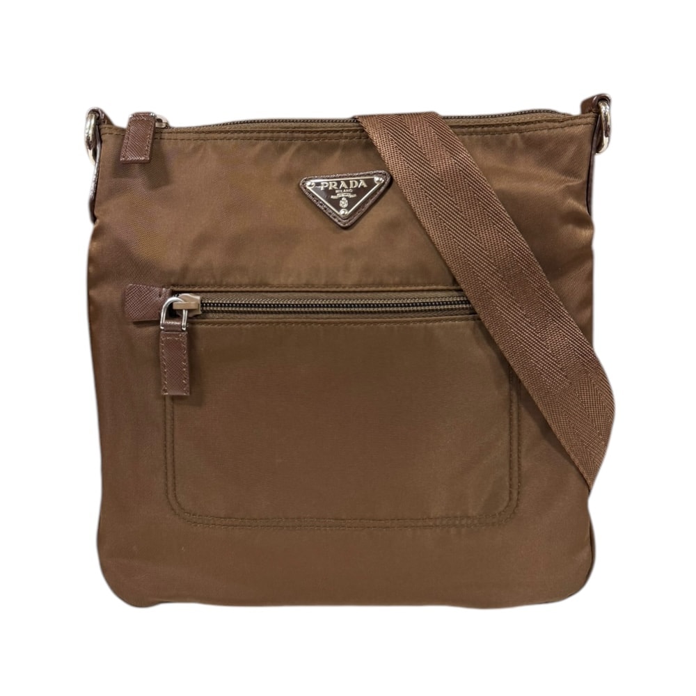 プラダ ショルダーバッグ ナイロン BT0716 ブラウン ユニセックス PRADA  中古