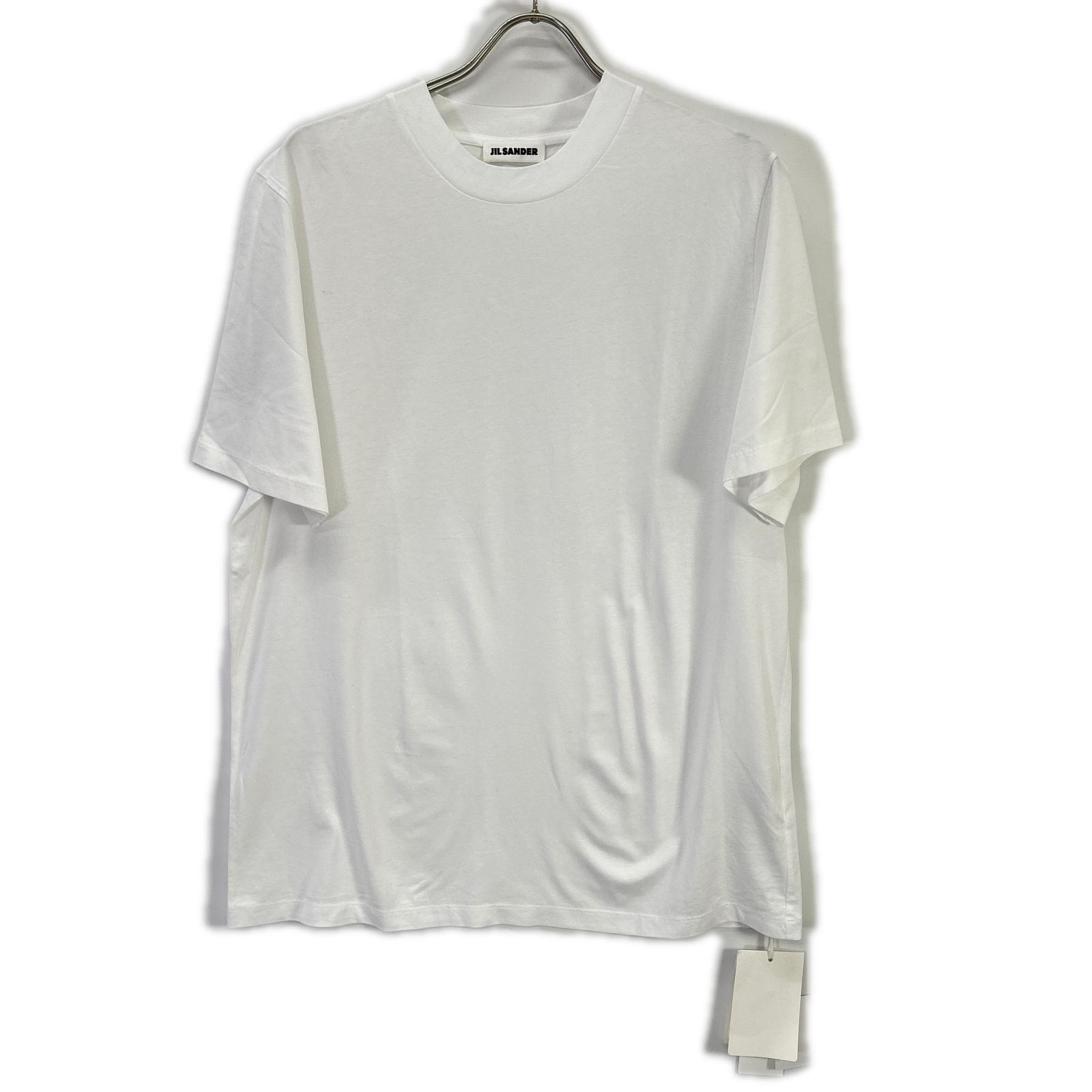 ジルサンダー ホワイト コットン クルーネック Tシャツ