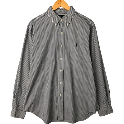 古着 ラルフローレン Ralph Lauren CLASSIC FIT クラシックフィット 長袖 ボタンダウンストライプシャツ メンズL相当/eaa473750