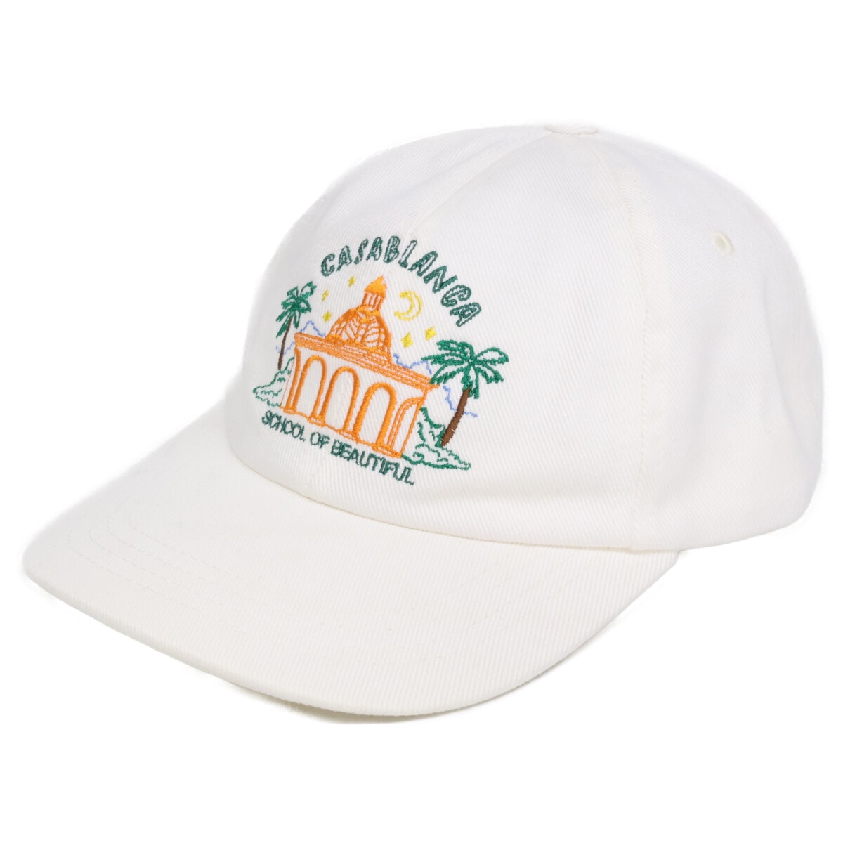カサブランカ 23SS AS23-HAT-002-11 TWILL School Of Beautiful Embroidered Cap 刺繍 ベースボール キャップ O/S