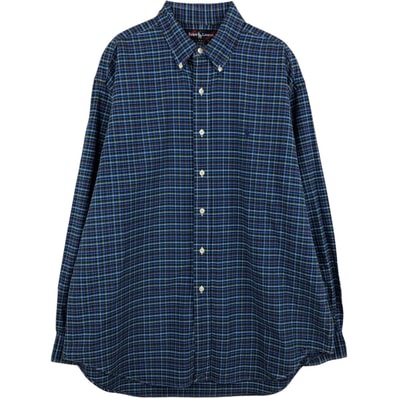 古着 ラルフローレン Ralph Lauren BLAKE 長袖 ボタンダウンチェックシャツ メンズL相当/eaa634812