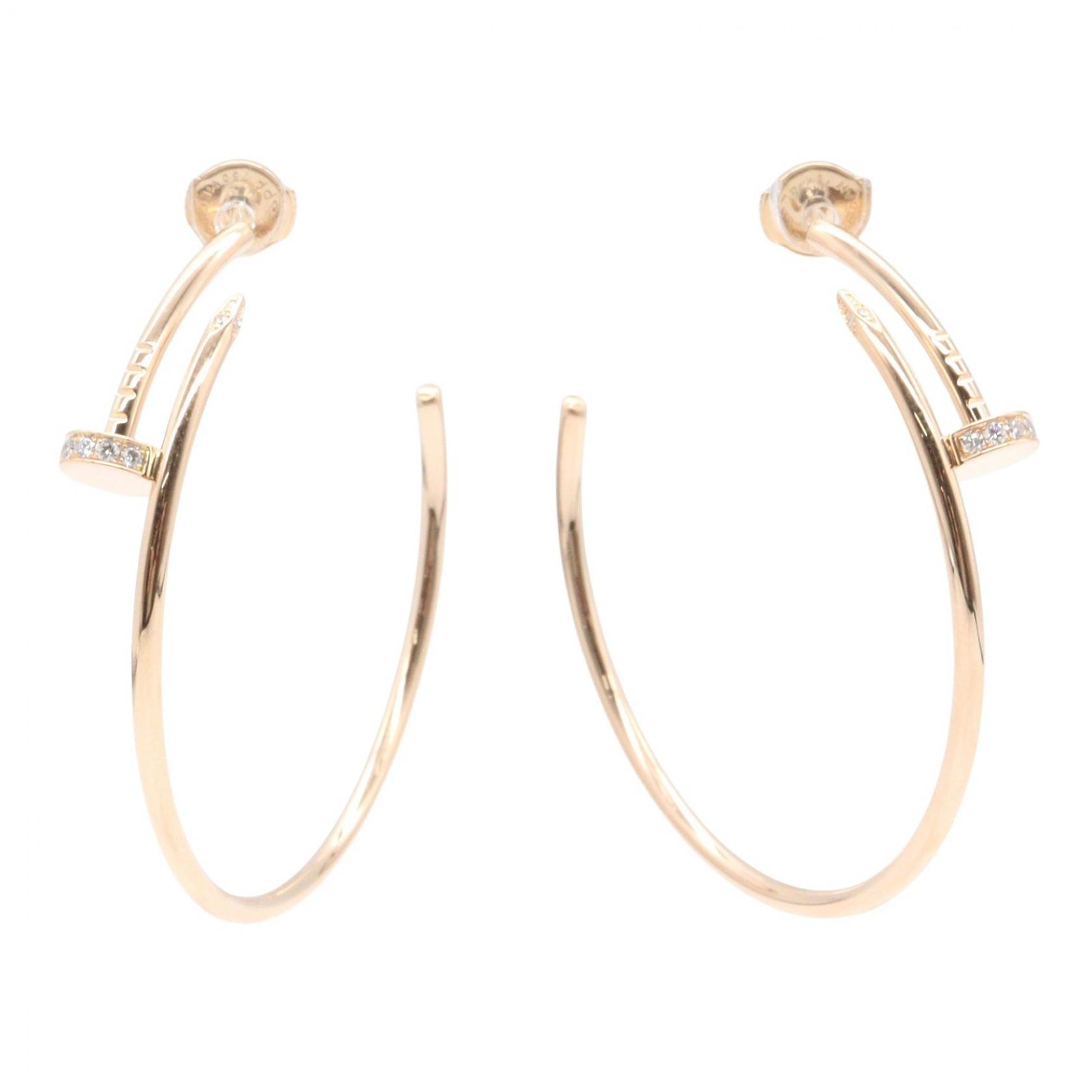 カルティエ CARTIER ジュスト アンクル フープ ダイヤ ピアス ピアス ジュエリー K18PG(ピンクゴールド) ダイヤモンド レディース ゴールド系 / クリア系 B8301212 【中古】