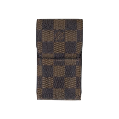 LOUIS VUITTON ルイヴィトン ダミエ エベヌ エテュイ シガレット ブラウン PVC シガレットケース 小物入れ 男女兼用 601045 【中古】