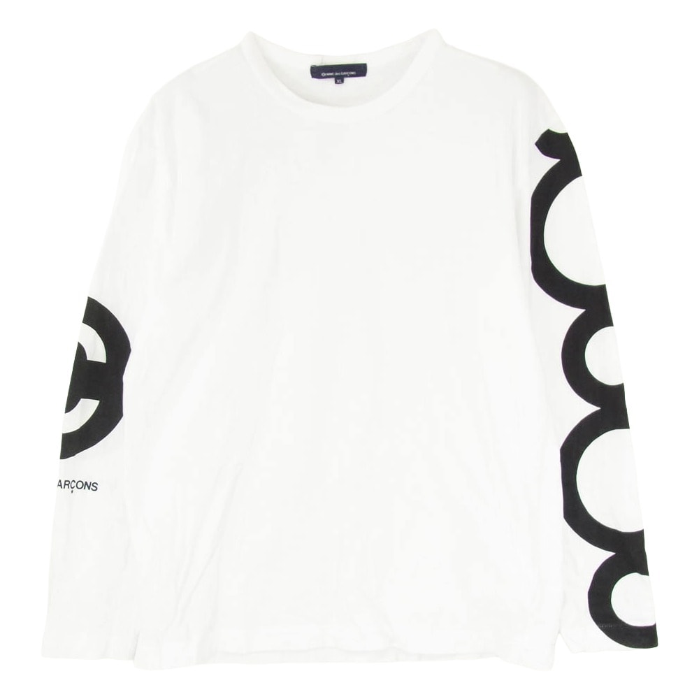 COMME des GARCONS コムデギャルソン 17AW KT-T002 アームプリント 長袖 クルーネック カットソー ホワイト系 XL【中古】
