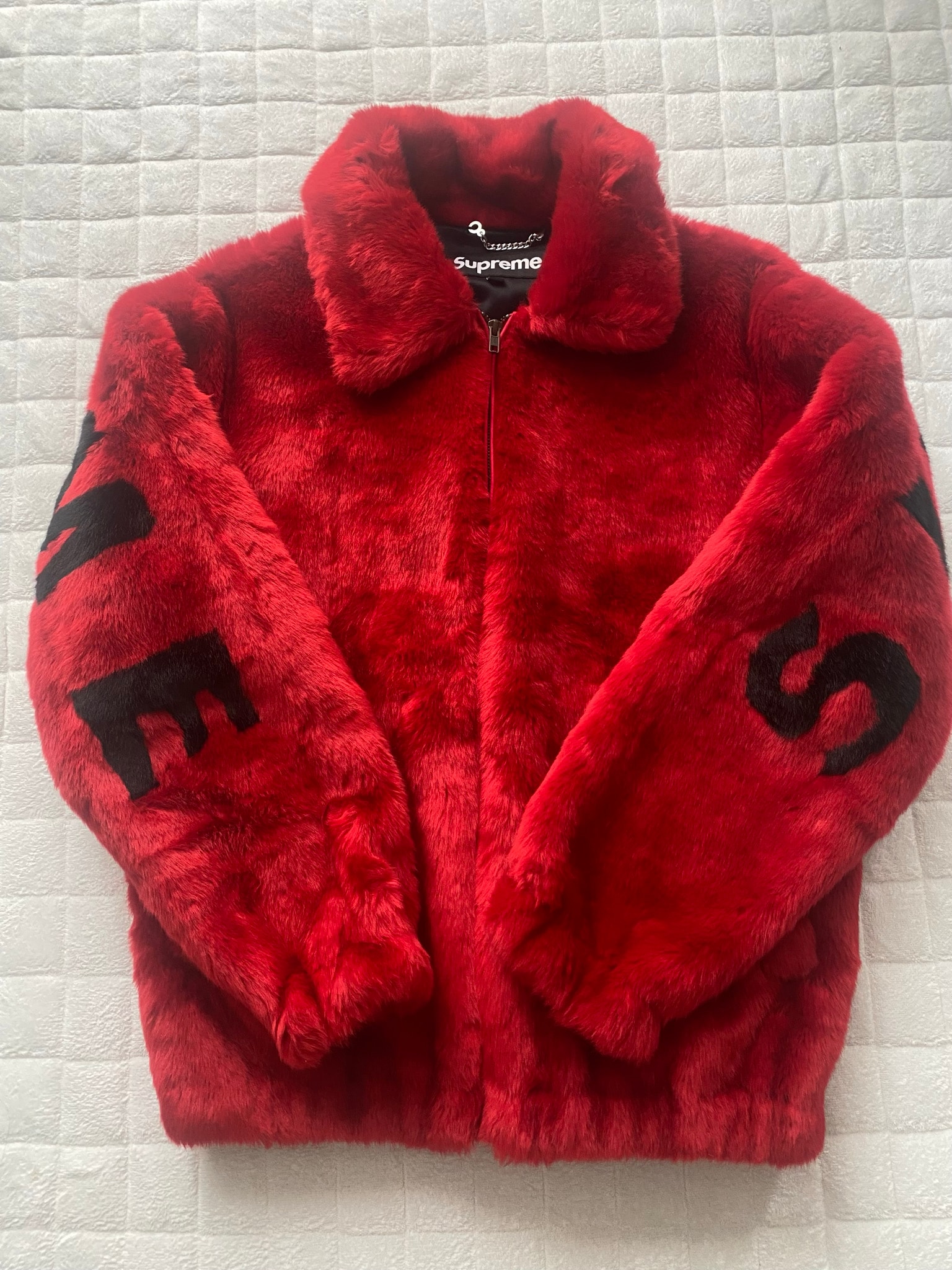 Supreme Faux Fur Bomber Jacket "Red"
