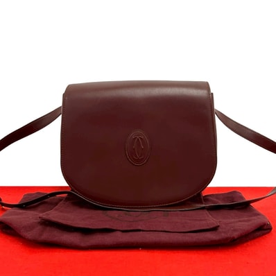 CARTIER カルティエ マストライン ロゴ レザー ショルダーバッグ ワインレッド
18575